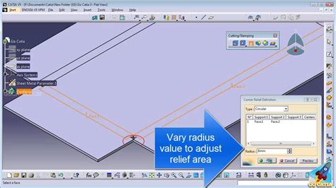 corner relief in sheet metal catia|corner relief CATIA v5.